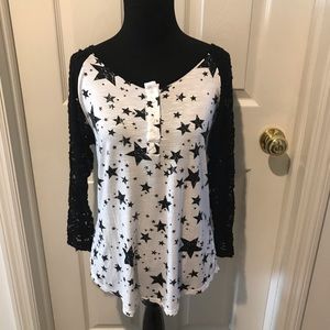 Starry lace baseball tee